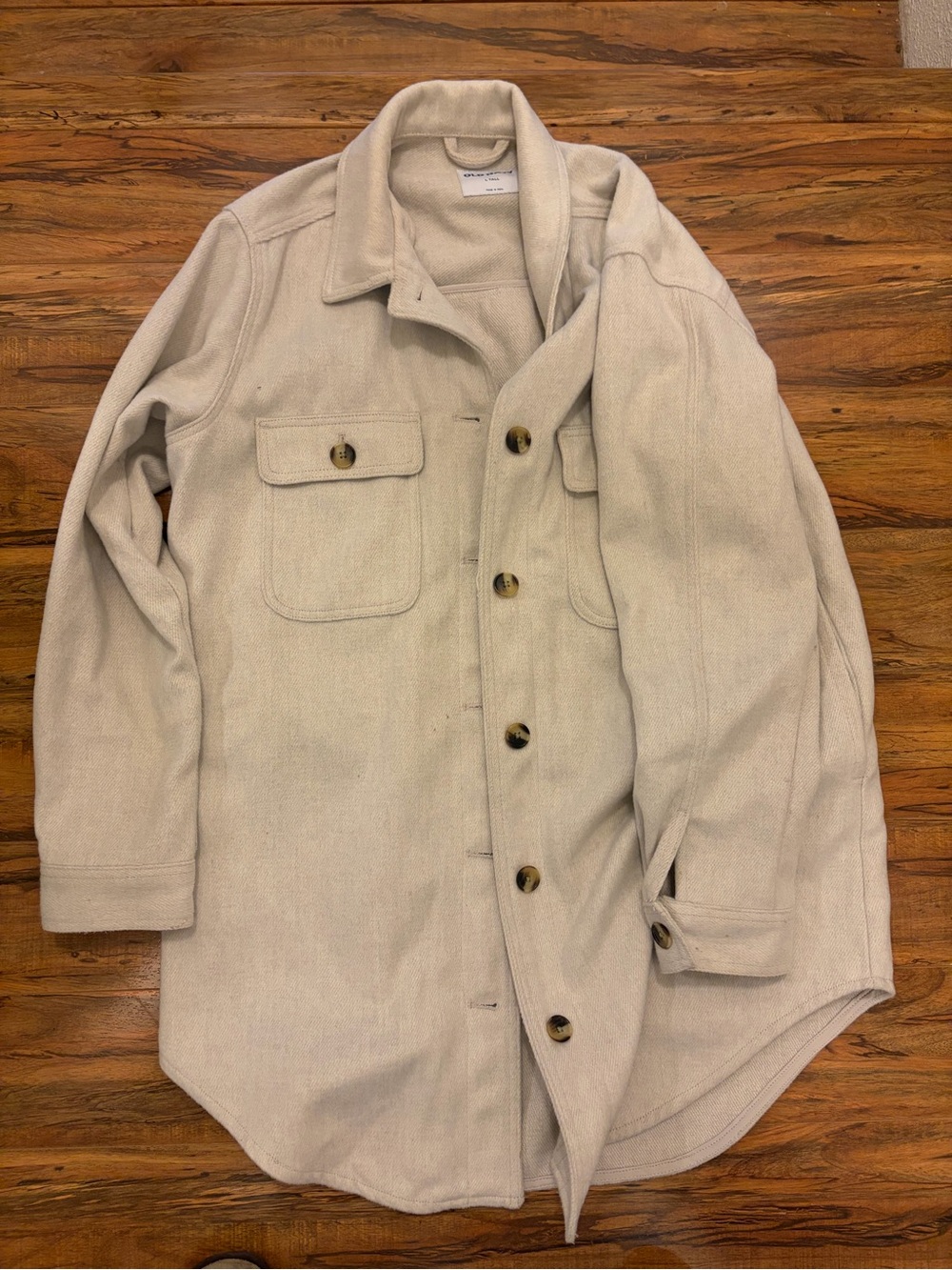 Old Navy Light Beige Utility Shacket Jacket